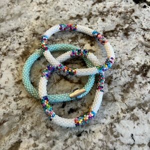 Lot of 3 Roll On, Beaded Bracelets from Sashka Co.